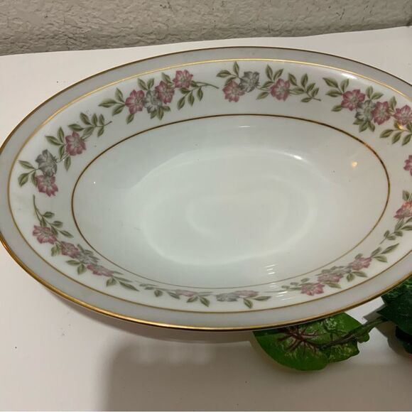 Noritake 5433 Floral Pattern Gold Trim Dish Oval Serving Bowl 10.5" x 7.5" G5 - Picture 10 of 12